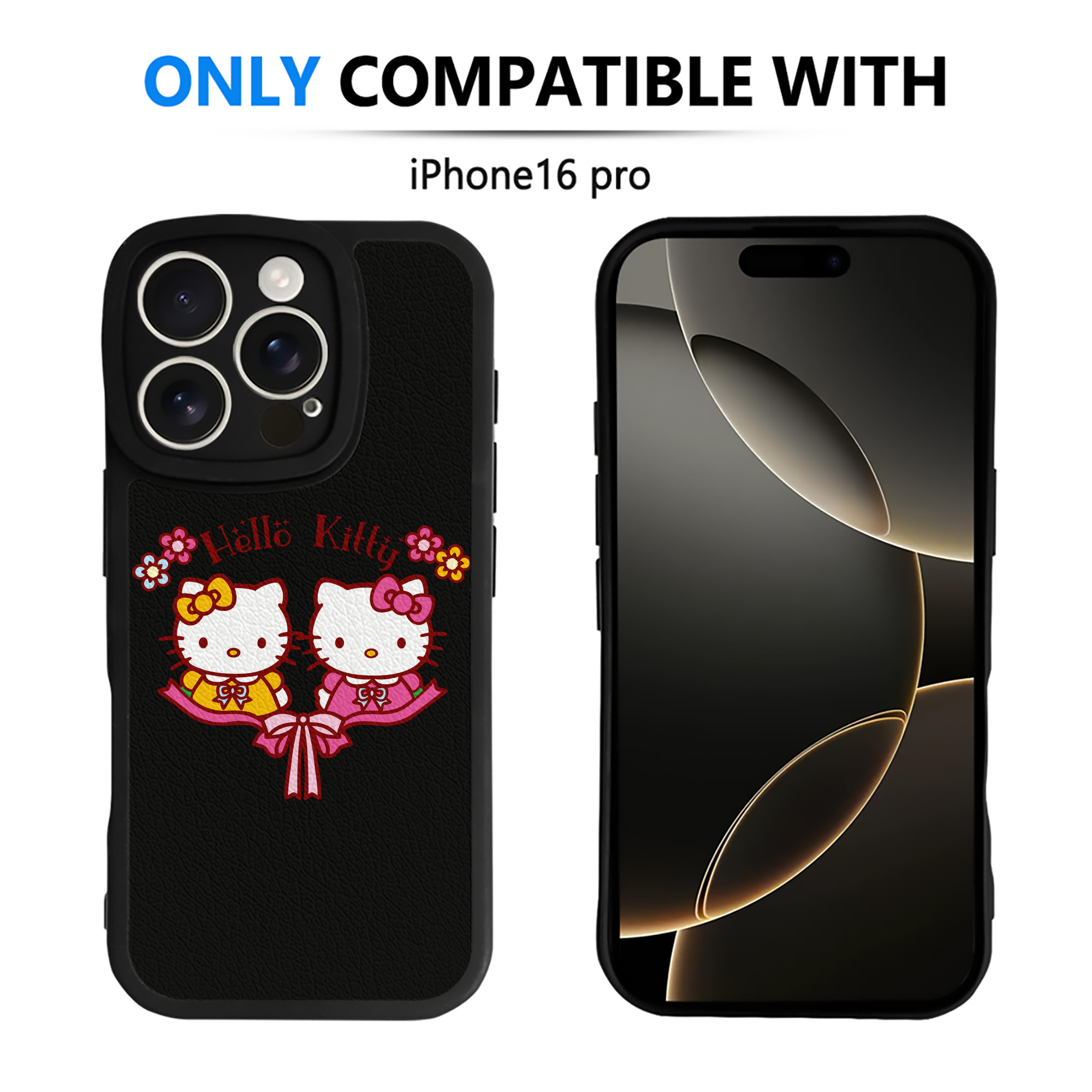 （画像用） Hello Kitty ハローキティ 【iPhone 16シリーズ対応】シリコンスマホケース（レザー調） 材質：シリコン